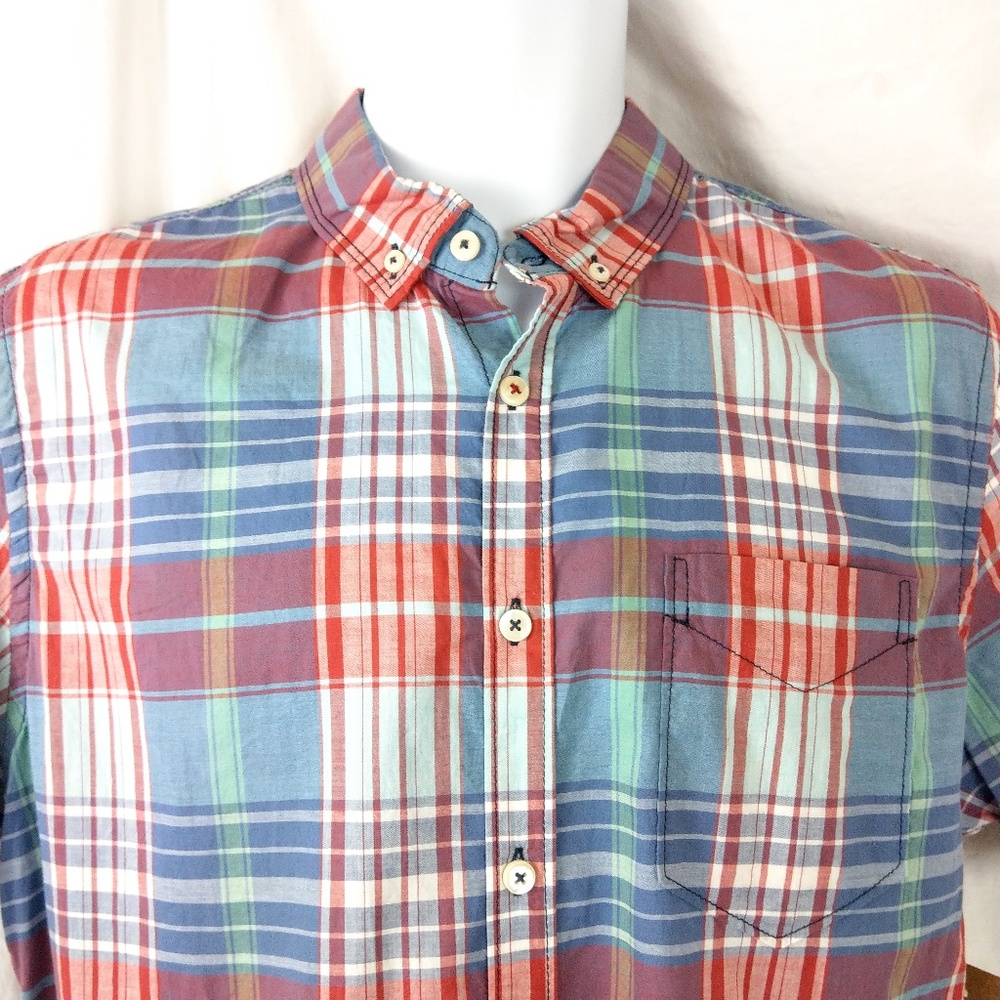 NWT Jeremiah Monroe Plain Weave Plaid Shirt - Picture 3 of 6